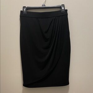 White House Black Market Draped Black Pencil Skirt